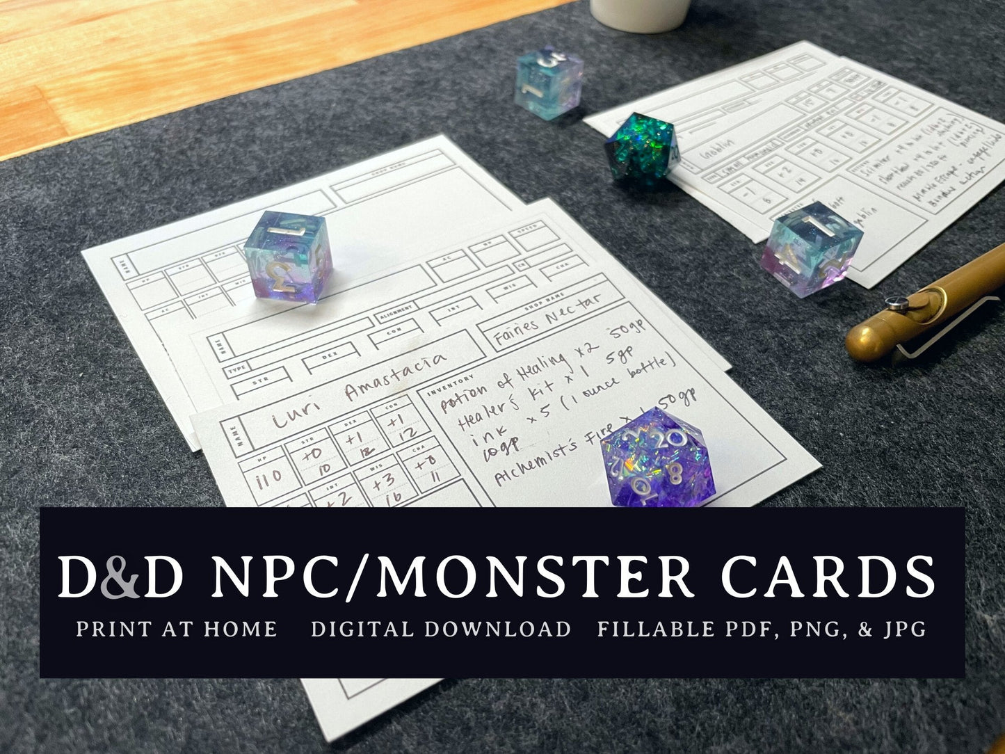 NPC and Monster Cards (5e) - Digital Only