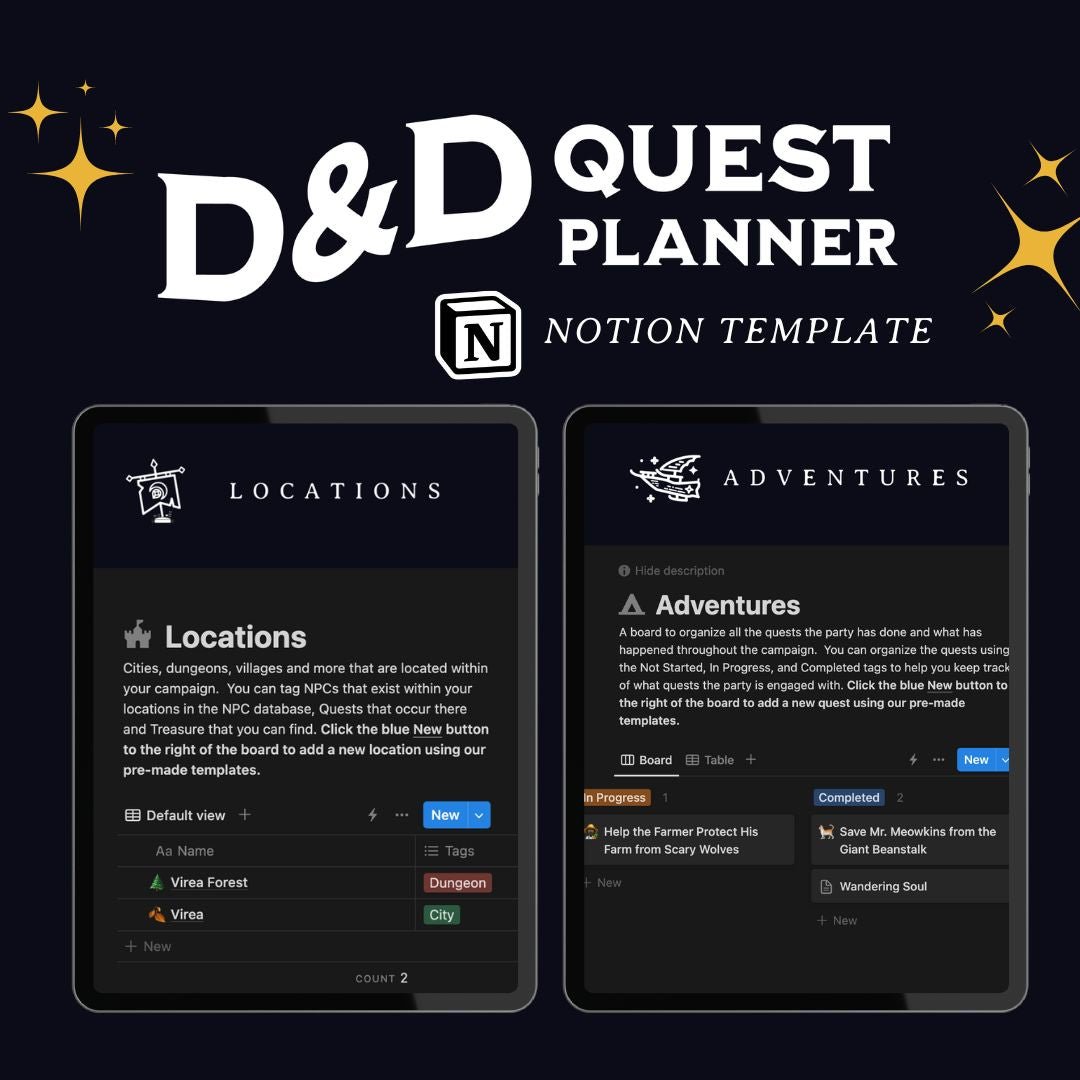 D&D Quest Planner for Dungeon Masters - Digital Only