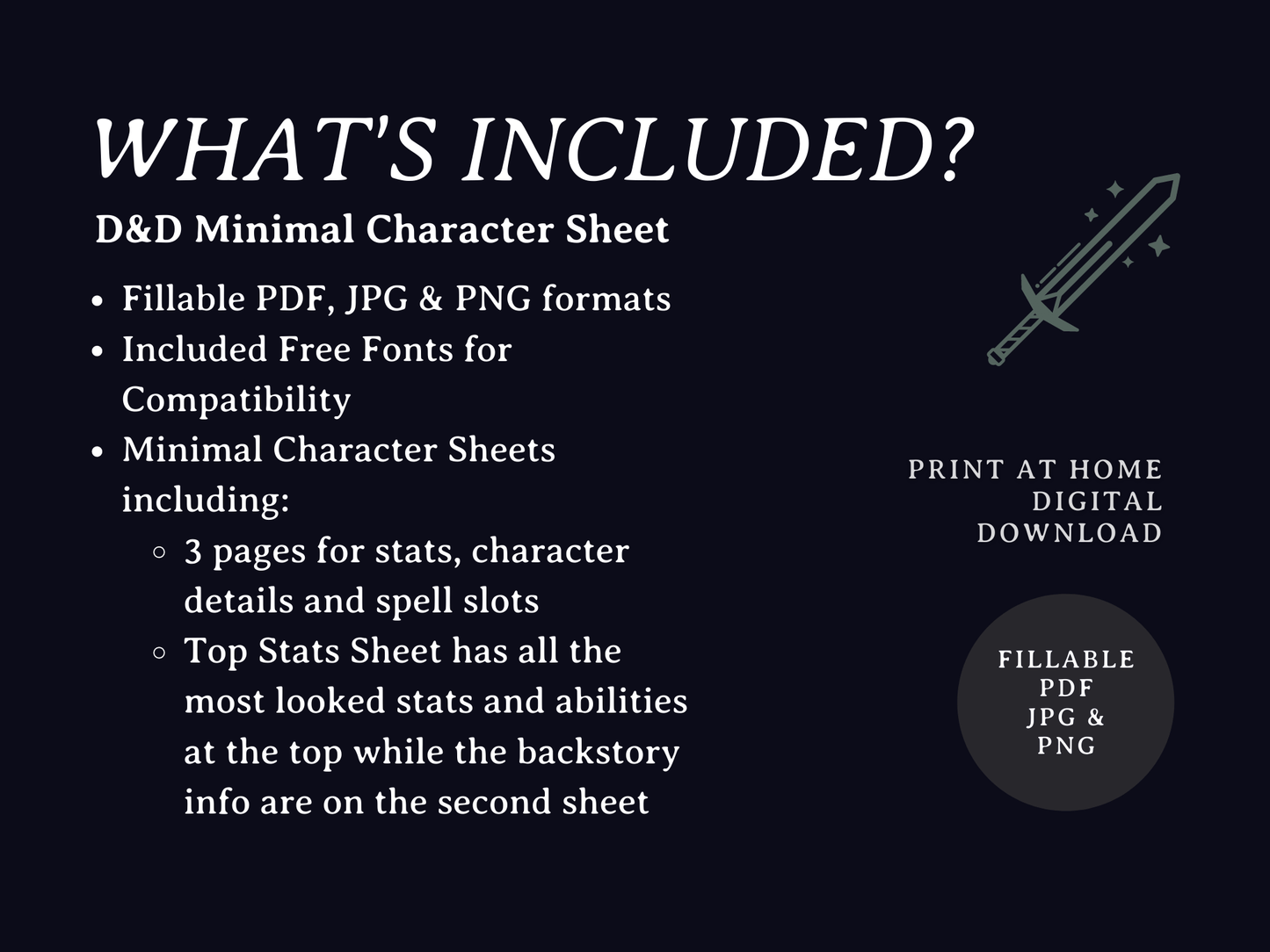 Minimal 5e Character Sheet - Digital Only