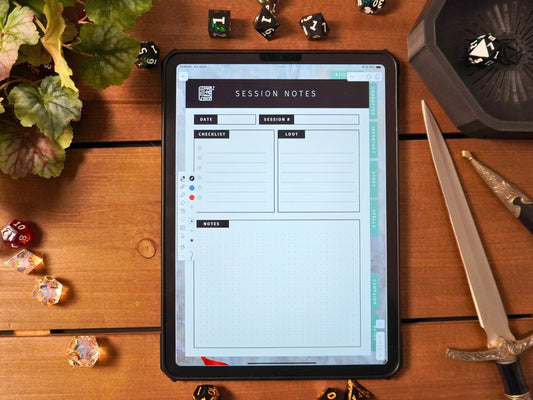 5e D&D Character Journal for Tablets Record of Adventure - Digital Only.