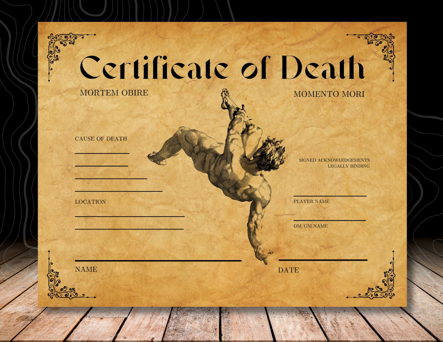 Character Death Certificates - Digital Only
