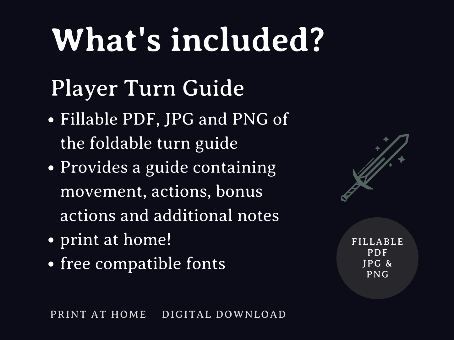 Player Turn Guide (5e) - Digital Only