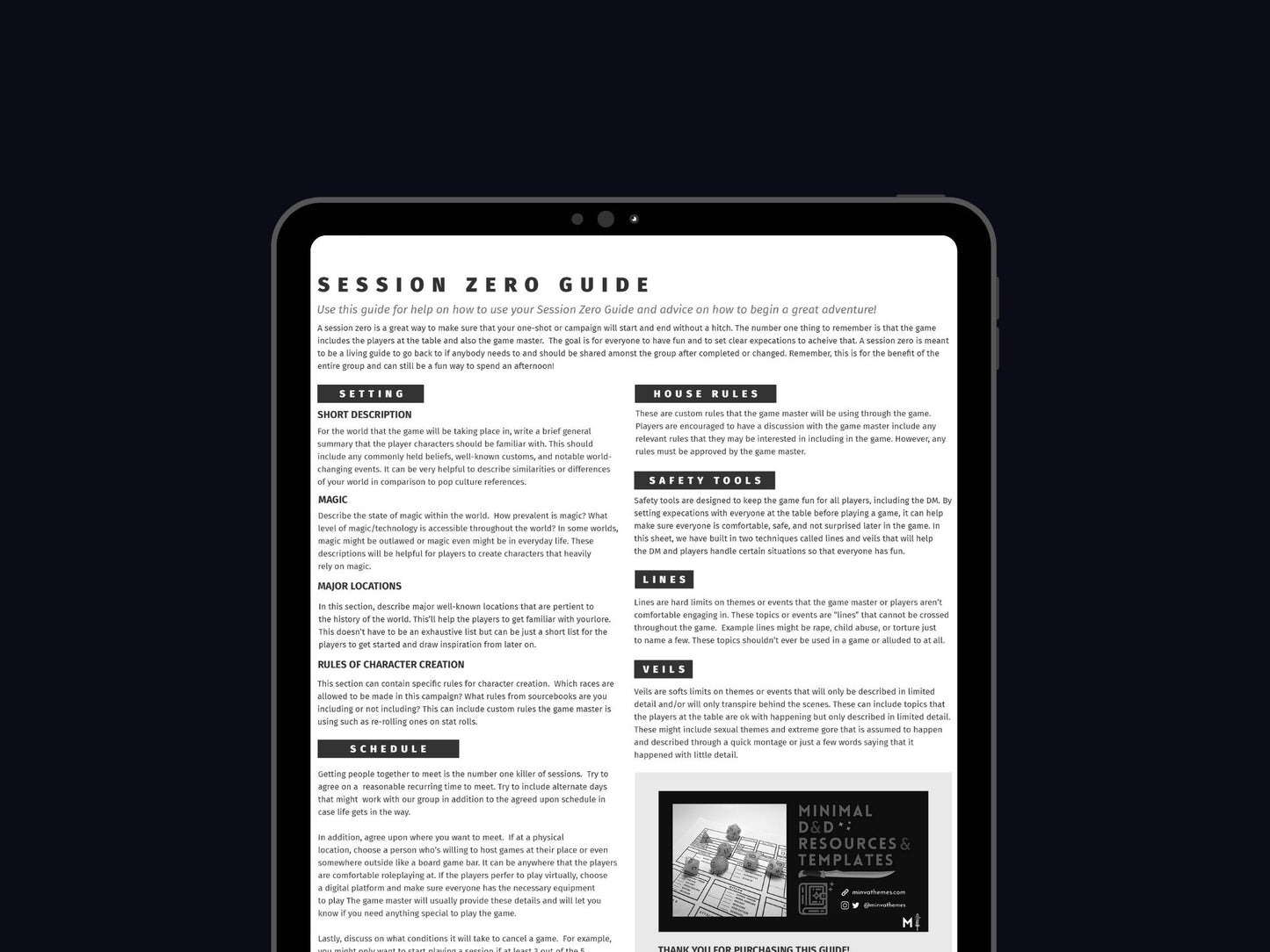 Session Zero Guide (5e) - Digital Only