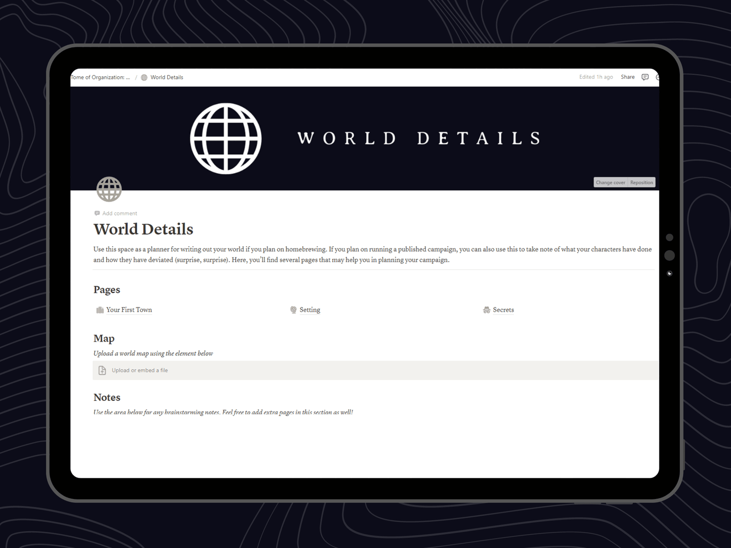 Ultimate TTRPG Planner: Notion Template - Digital Only