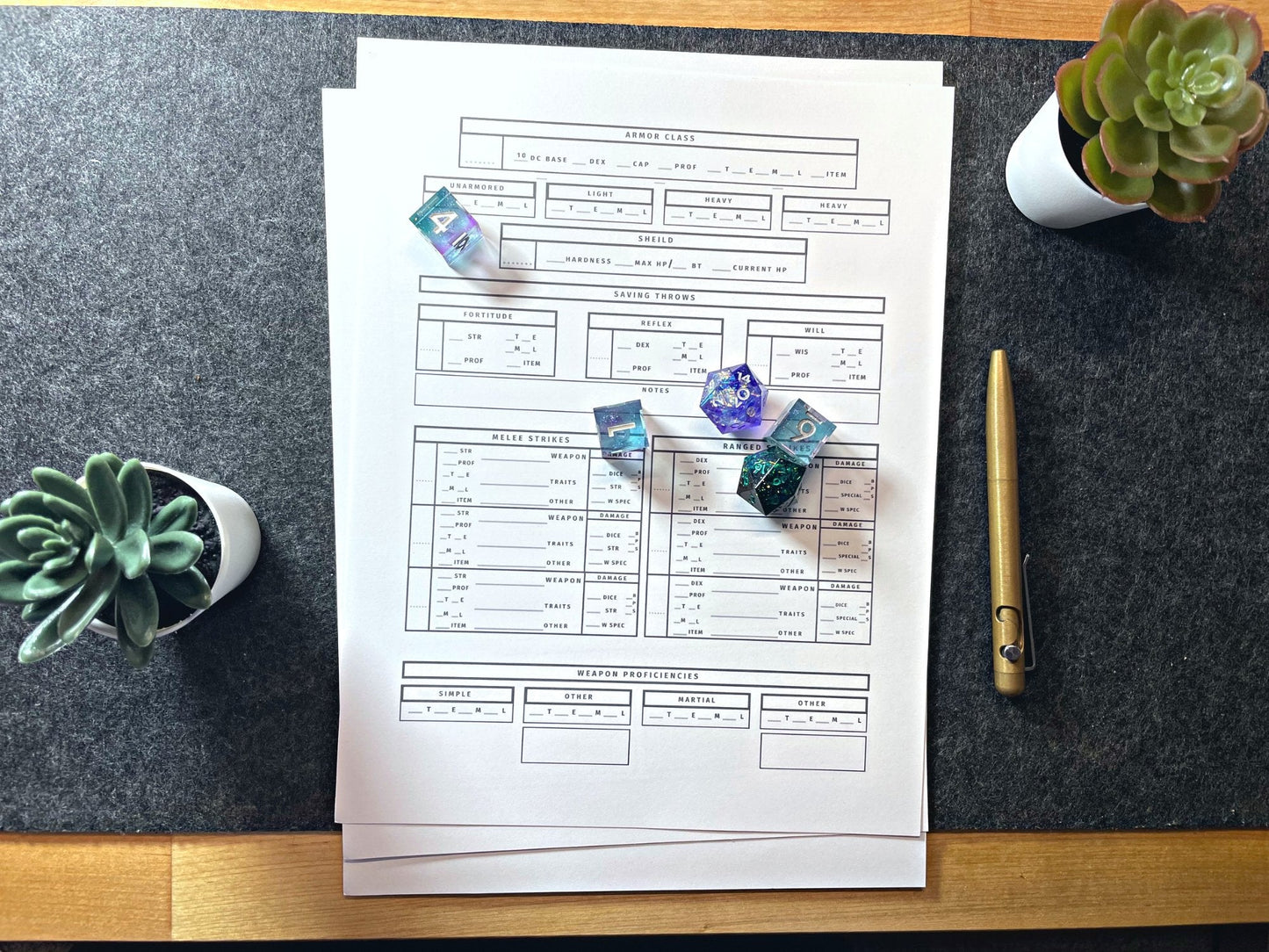 Pathfinder 2e Minimal Character Sheet - Digital Only