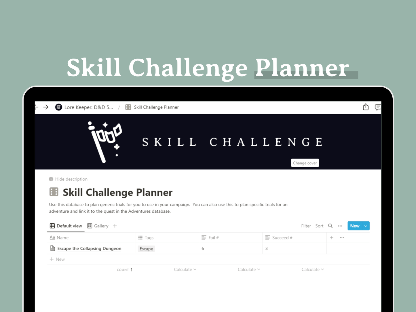 Lore Keeper D&D 5e Campaign Planner for Notion - Digital Only