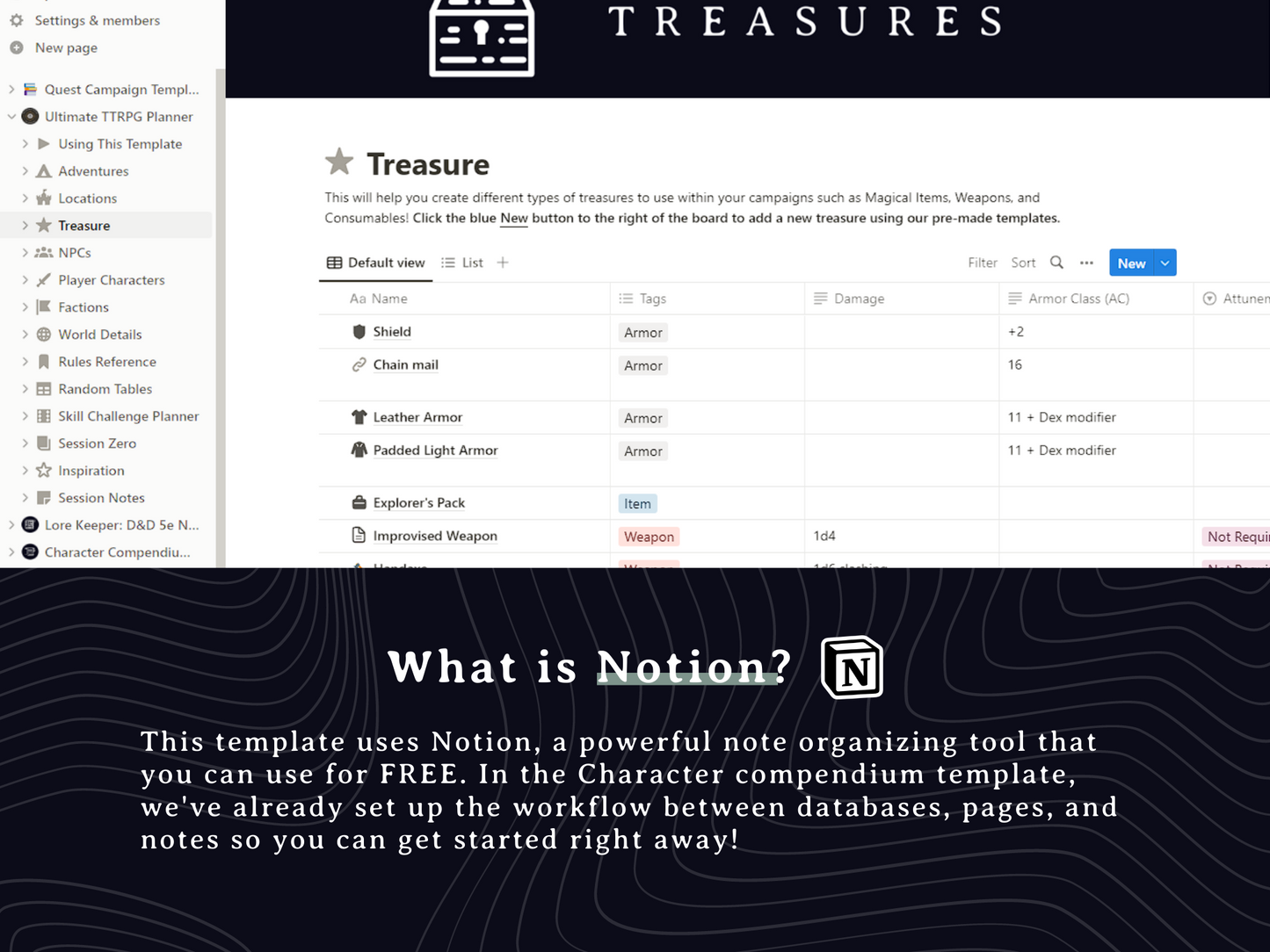 Ultimate TTRPG Planner: Notion Template - Digital Only
