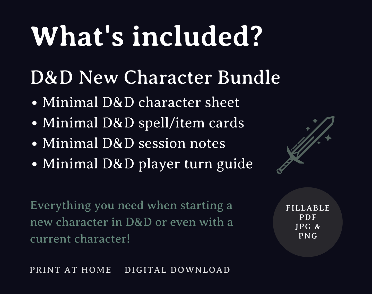 5e New Character Bundle - Digital Only