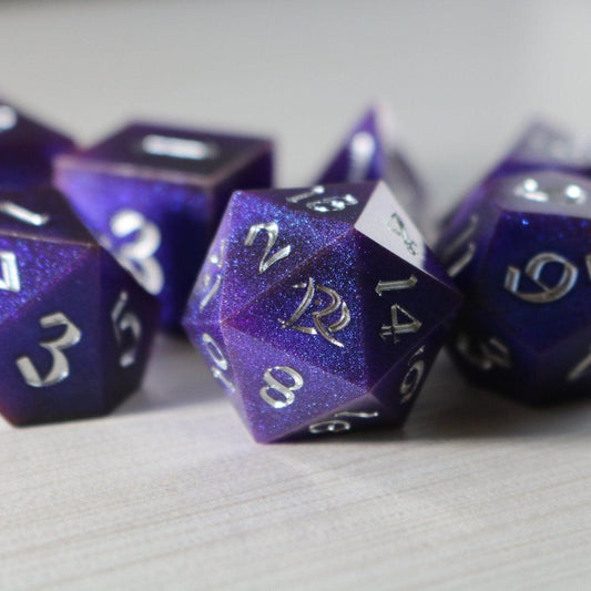 Deep Space Handmade Sharp Edge Resin DND Dice Set