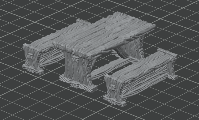 Drunken Imp Inn - Long Table and benches