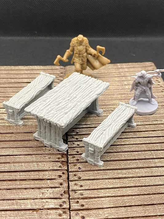 Drunken Imp Inn - Long Table and benches