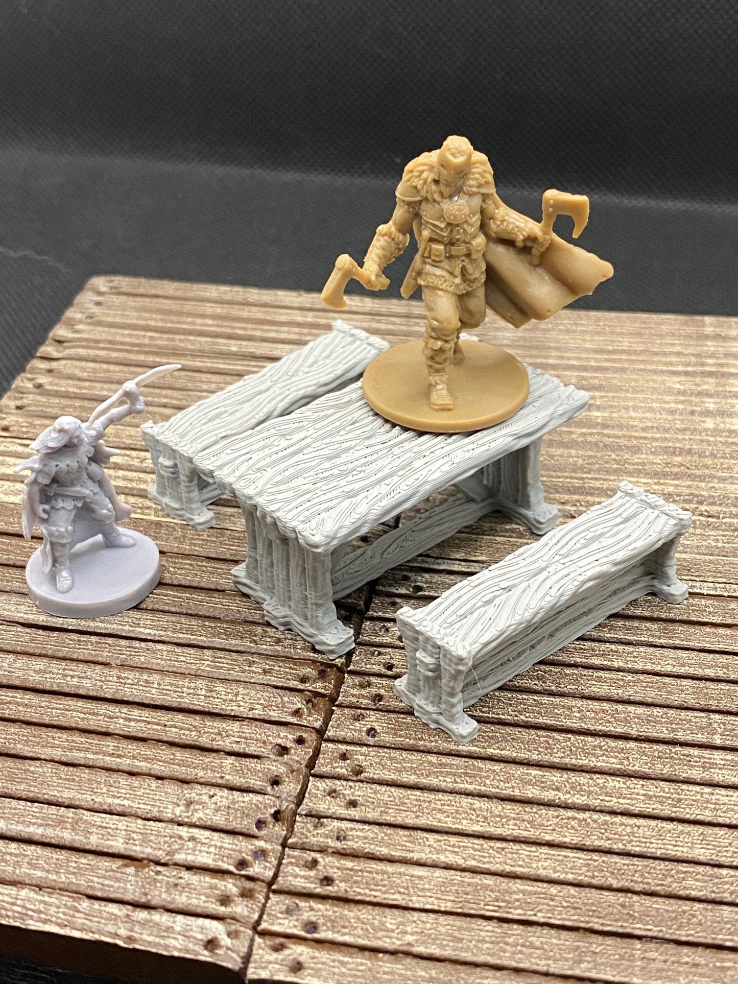 Drunken Imp Inn - Long Table and benches