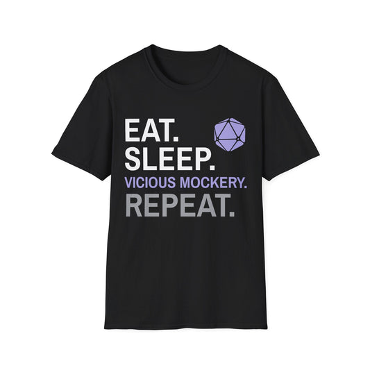 Bard T-Shirt – 'Eat, Sleep, Vicious Mockery, Repeat'