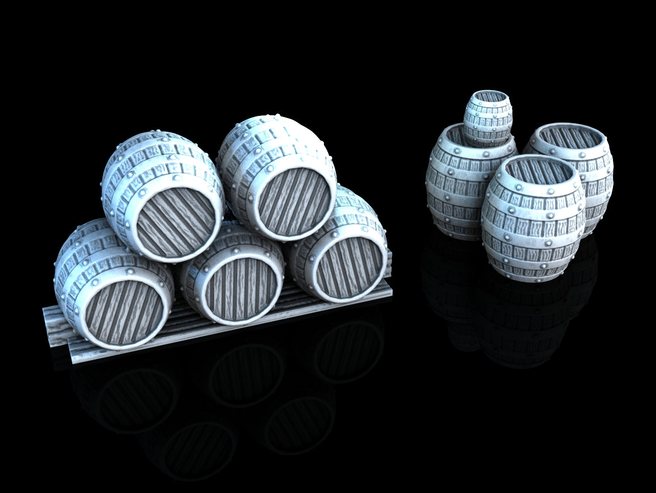 Medieval Town - Scatter Terrain - Stacked Wine Barrels