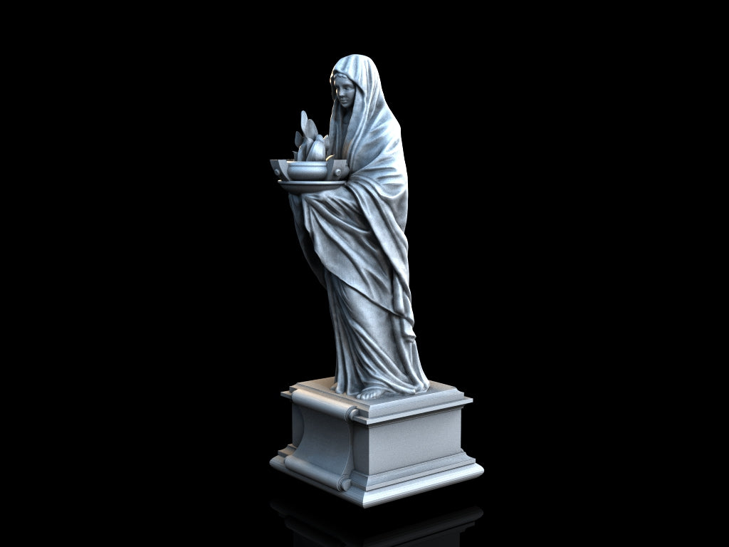 Medieval Town - Scatter Terrain - Statue w flame