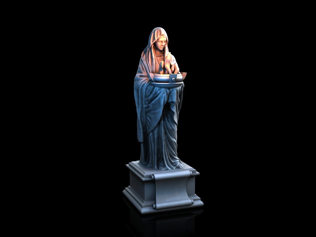 Medieval Town - Scatter Terrain - Statue w flame