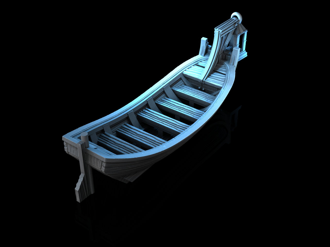 Medieval Town - Scatter Terrain - Reed Punter Boat