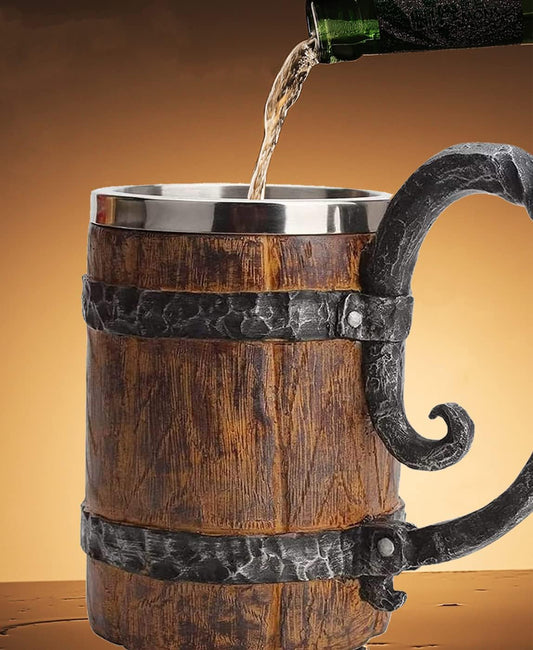 Old Fashioned Wood Drinking Mug