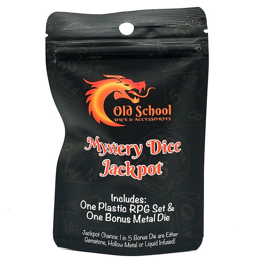 Old School Dice: Mystery Dice 7-Piece Acrylic Set w/ Bonus Metal Die