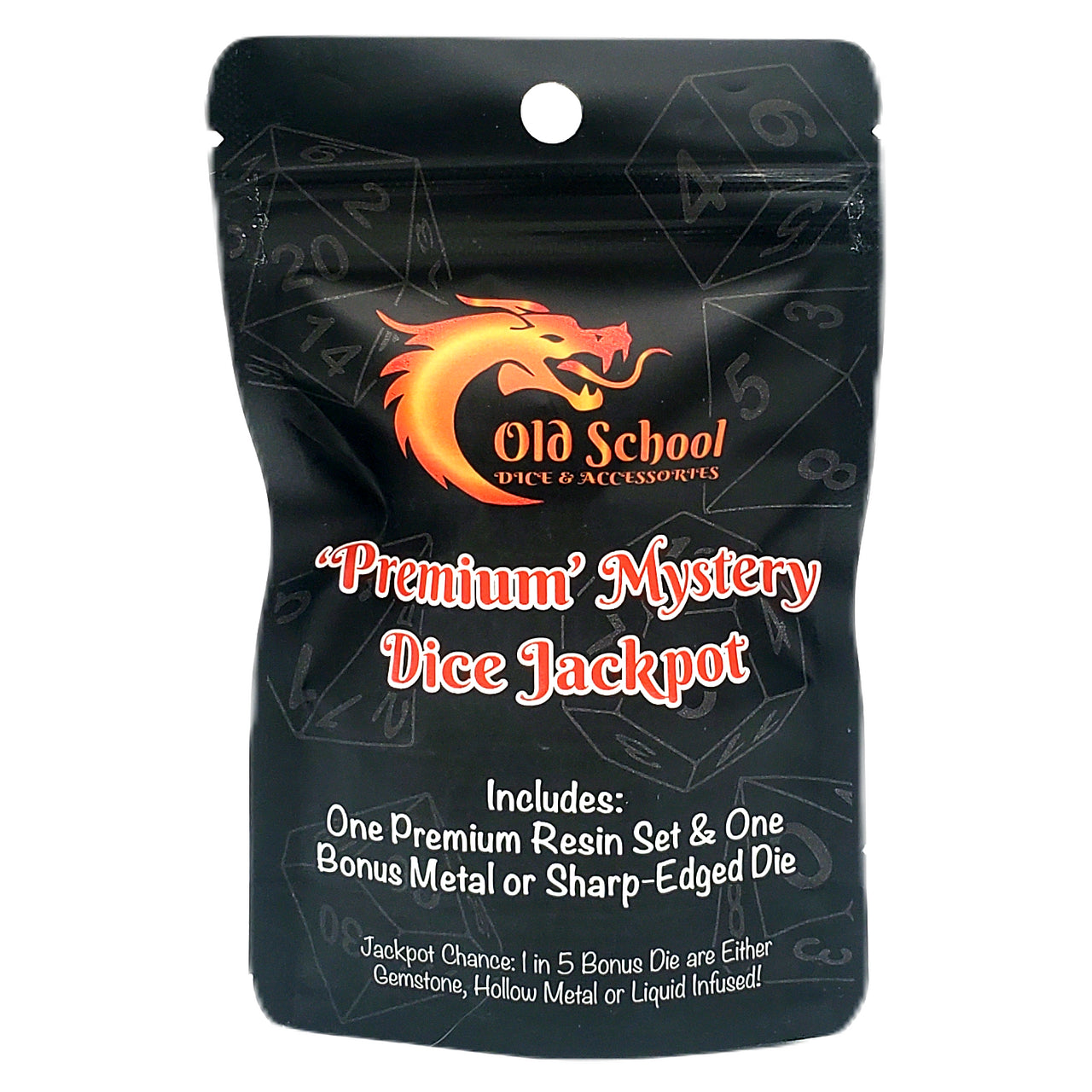 Old School Dice: Premium Mystery Dice 7-Piece Acrylic Set w/ Bonus Die