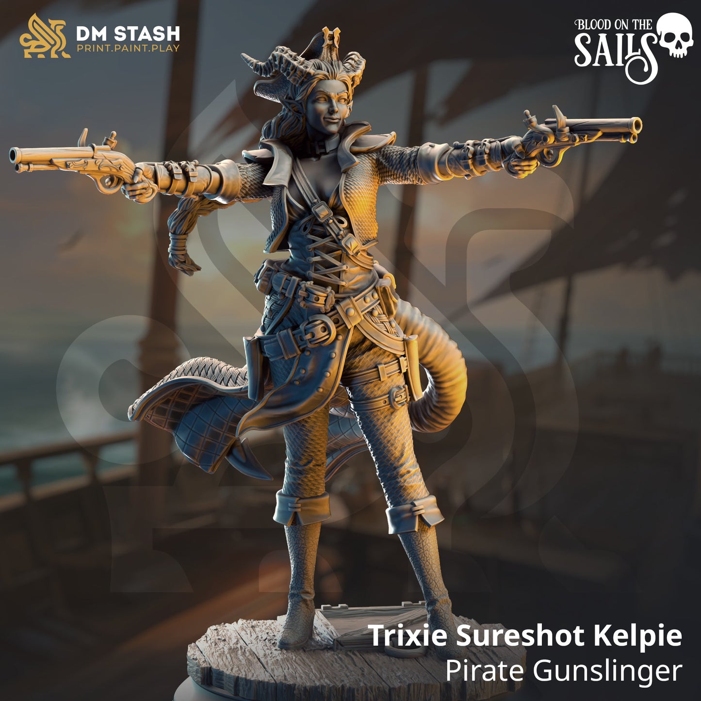 Trixie "Sureshot" Kelpie, Pirate Gunslinger (Female Nosmeni Pirate)