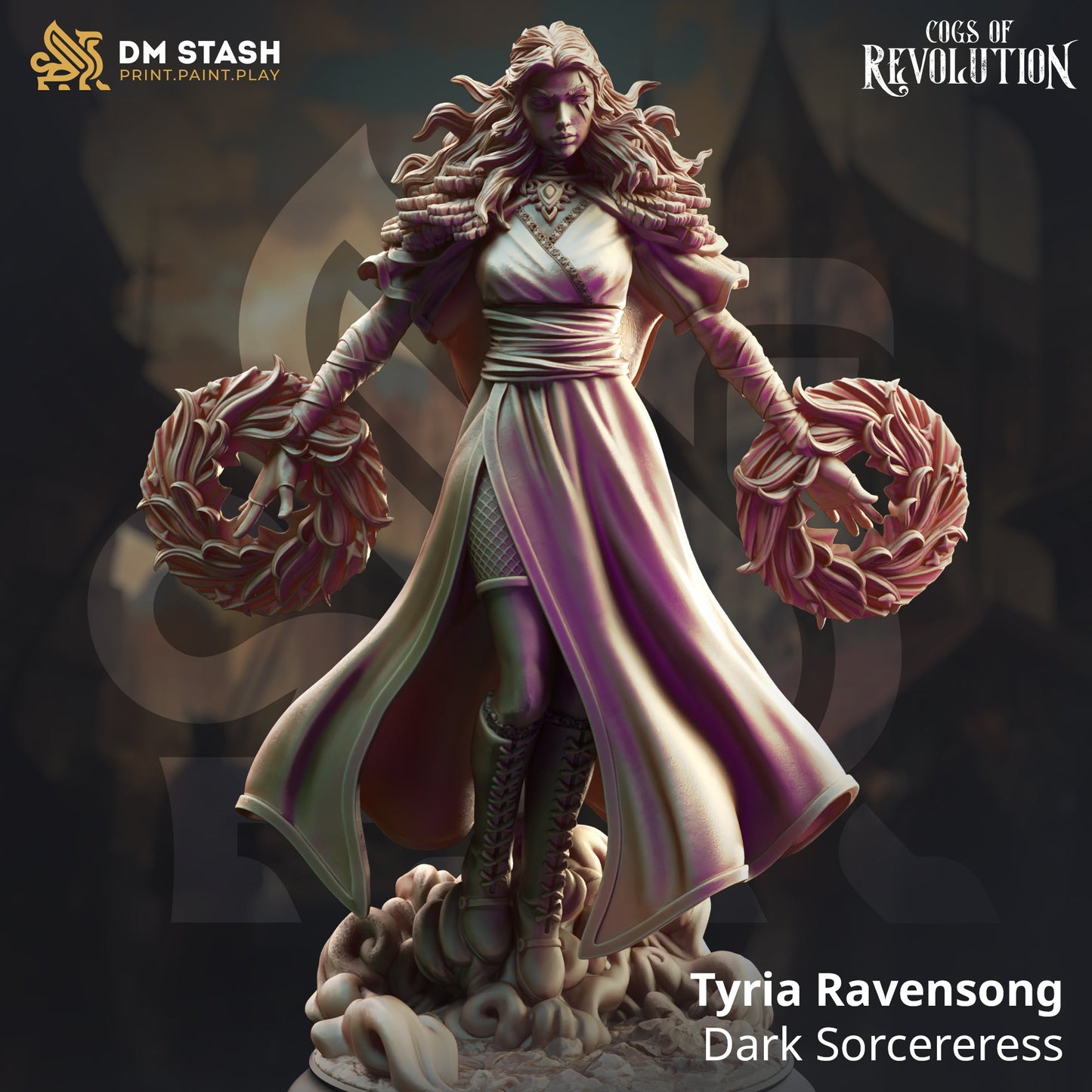 Tyria Ravensong, Dark Sorcereress (Female Human Sorcerer)