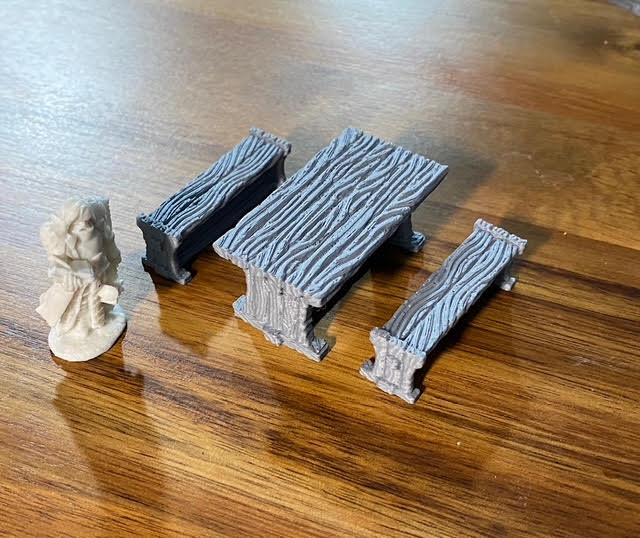 Drunken Imp Inn - Long Table and benches