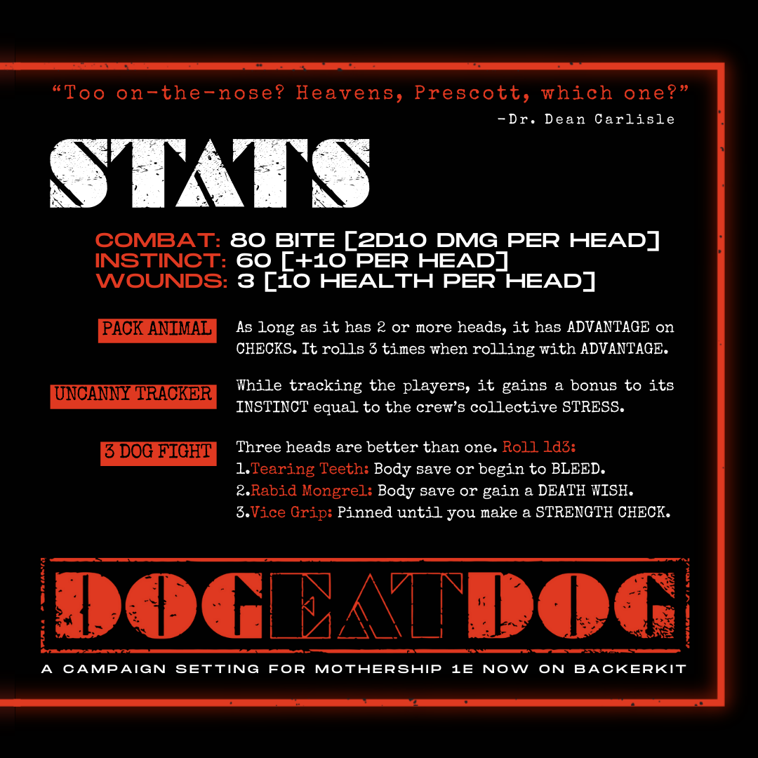 DOG EAT DOG: A Mysterious Prison Campaign Setting for Mothership RPG