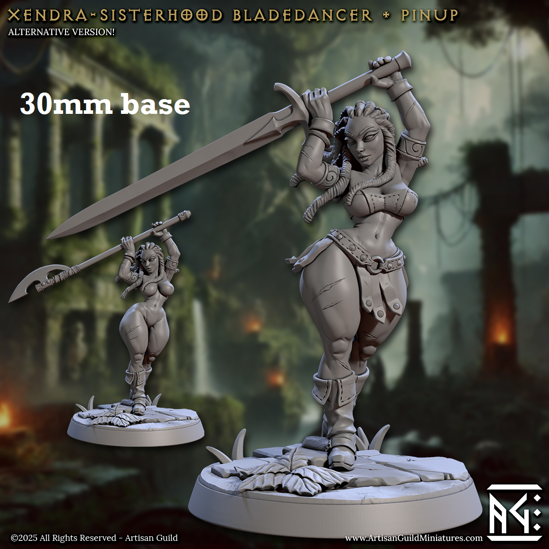 Xendra, Sisterhood Bladedancer (Female Human Barbarian Pinup)