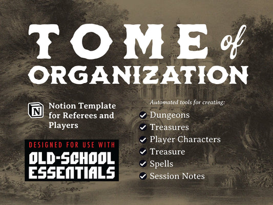 Tome of Organization Notion Template: Designed for Old-School Essentials - Digital Only