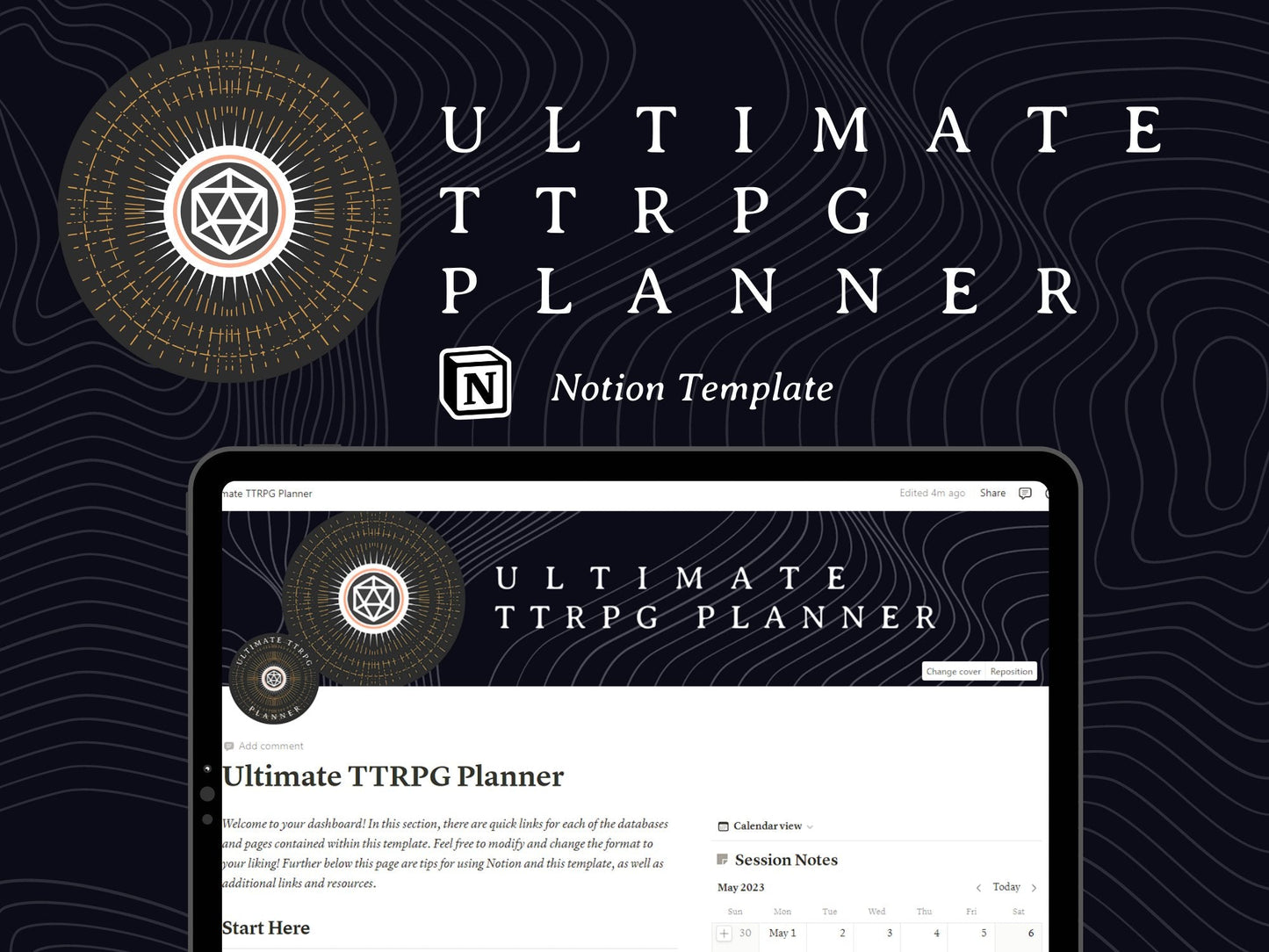 Ultimate TTRPG Planner: Notion Template - Digital Only