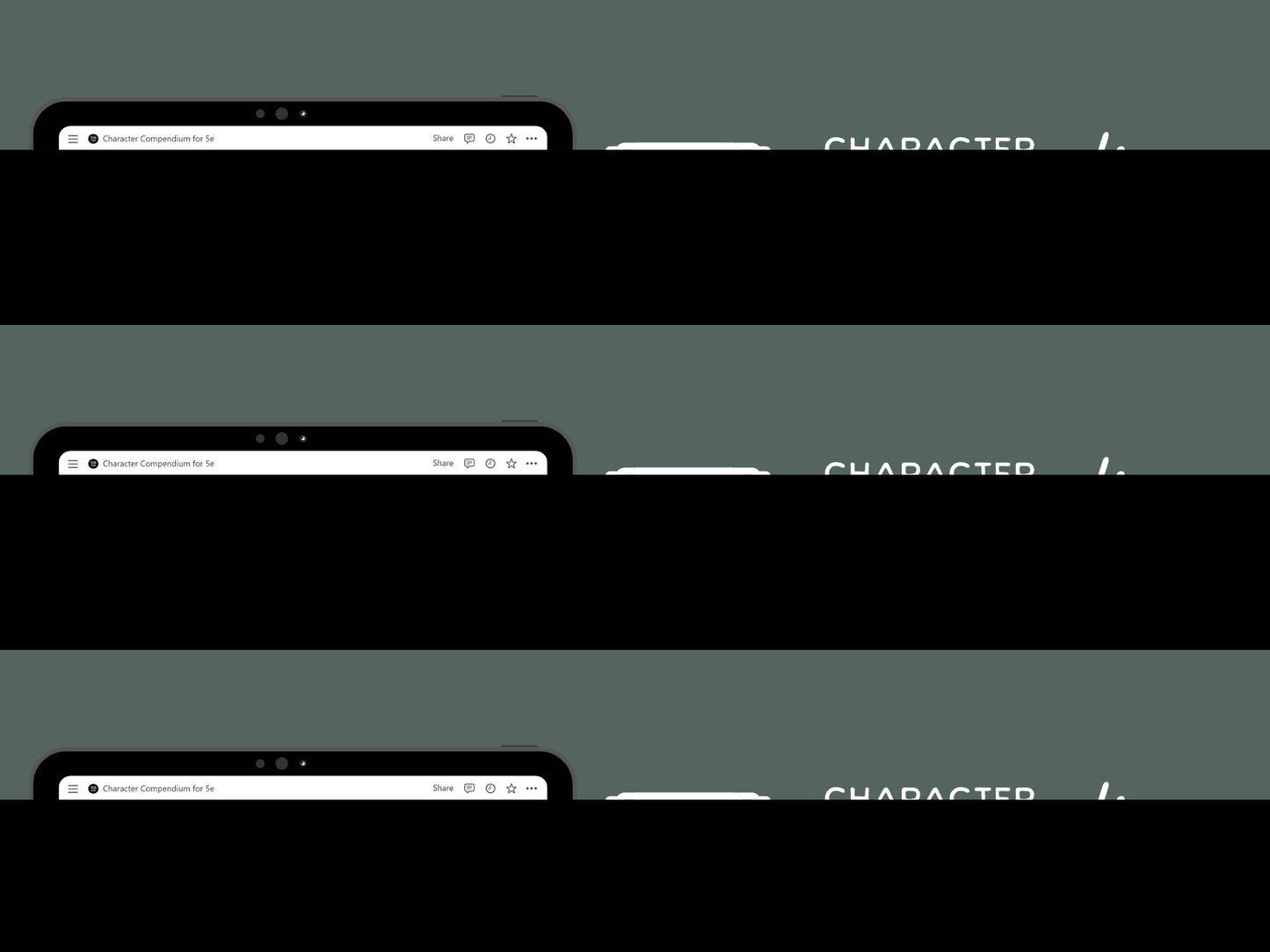 Character Compendium 5e Notion Template - Digital Only