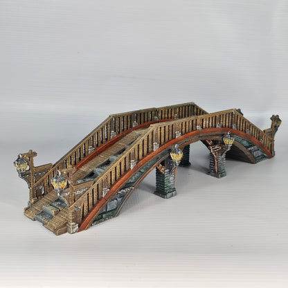 Medieval Town - Bridge (2 pieces) with one (1) center support extension (total 3 pieces)
