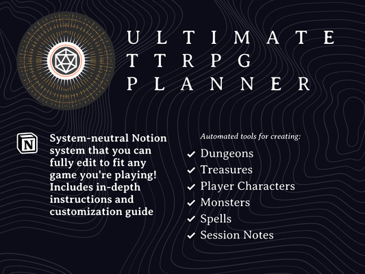 Ultimate TTRPG Planner: Notion Template - Digital Only
