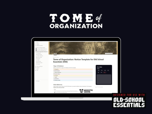 Tome of Organization Notion Template: Designed for Old-School Essentials - Digital Only
