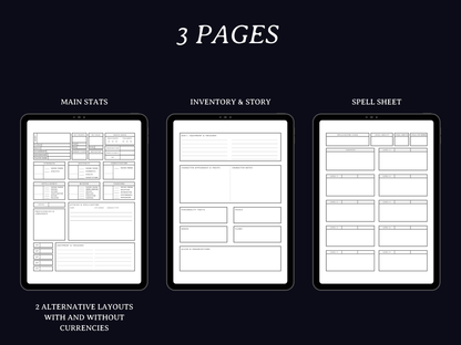 Minimal 5e Character Sheet - Digital Only