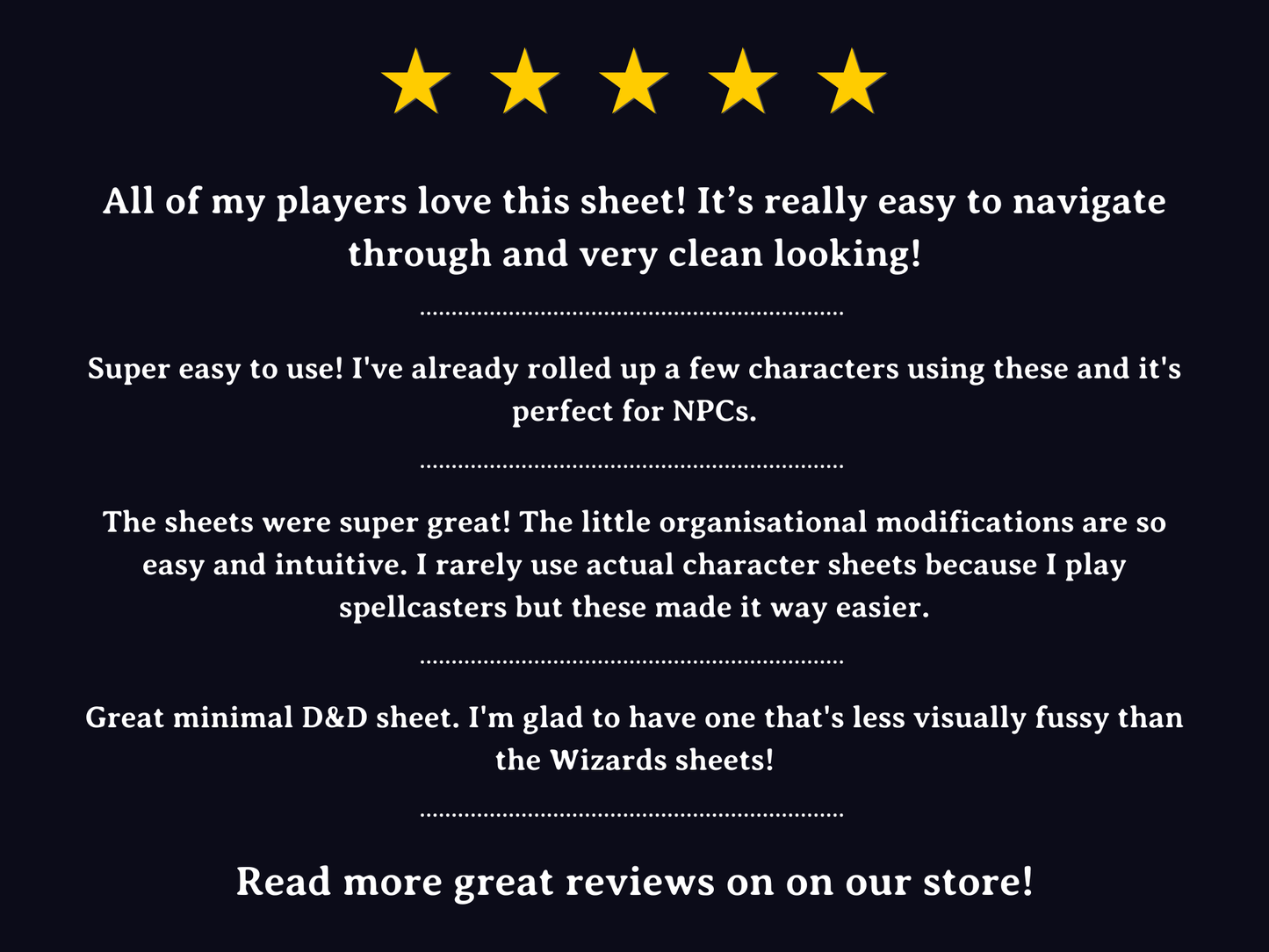 Mini 5e Character Sheets - Digital Only