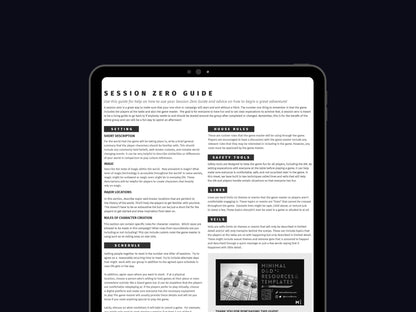 Session Zero Guide (5e) - Digital Only