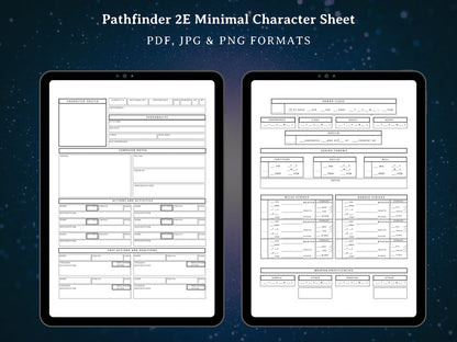 Pathfinder 2e Minimal Character Sheet - Digital Only