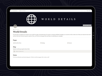 Ultimate TTRPG Planner: Notion Template - Digital Only