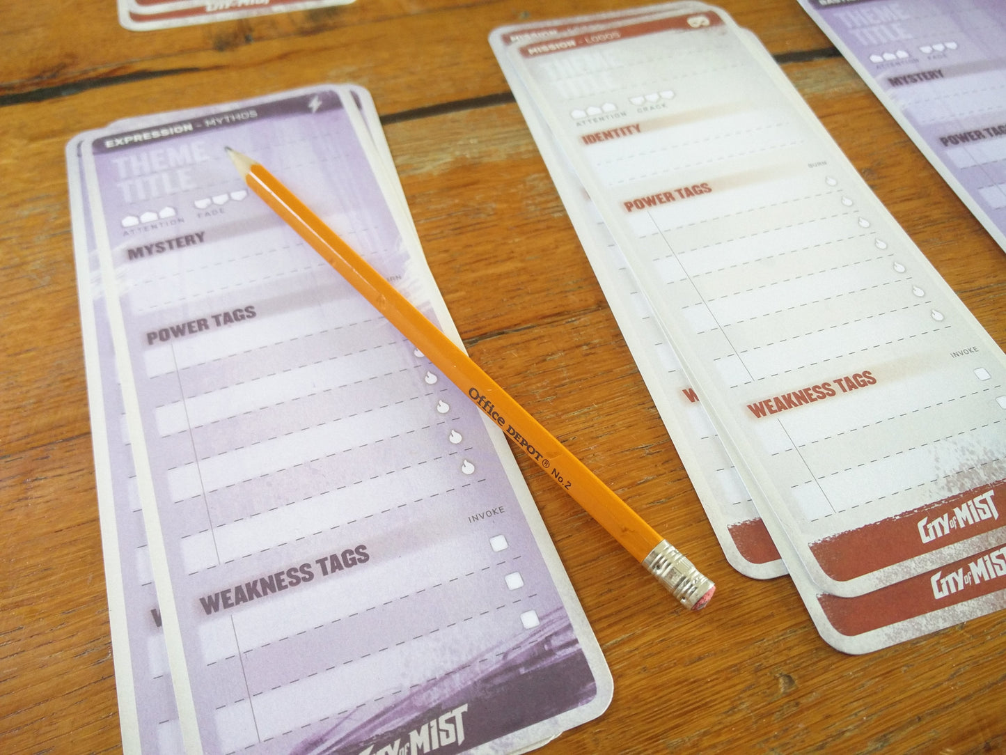 City of Mist - Character & Theme Cards
