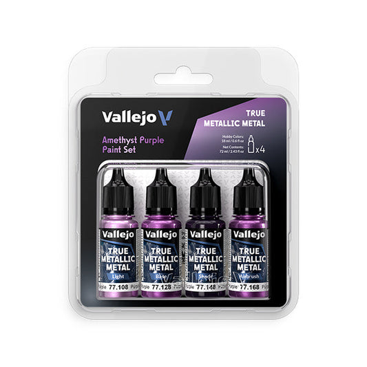 Vallejo True Metallic Metal Set: Amethyst Purple (4 Color Set) 18 ml.