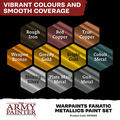 The Army Painter - Warpaint: Fanatic Metallics Paint Set (10 colors)