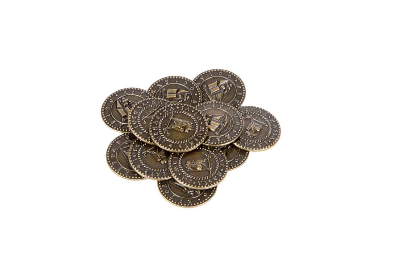 Pirate Ships Themed Gaming Coins - Medium 25mm (12-Pack)