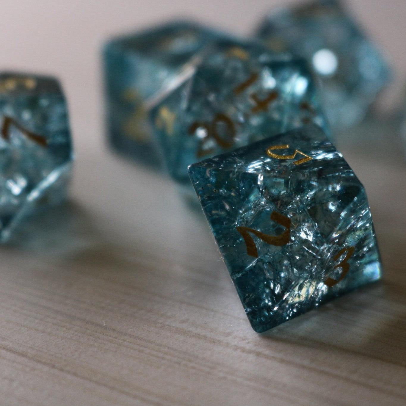 Blue Ocean Forge Fire Glass DND Dice Set