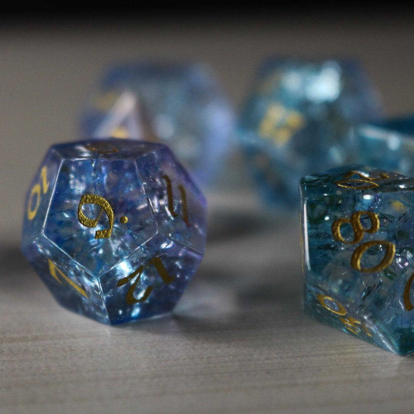 Blue Wing Forge Fire Glass DND Dice Set