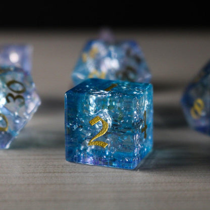 Blue Wing Forge Fire Glass DND Dice Set
