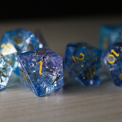 Blue Wing Forge Fire Glass DND Dice Set
