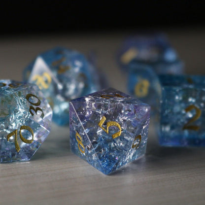 Blue Wing Forge Fire Glass DND Dice Set
