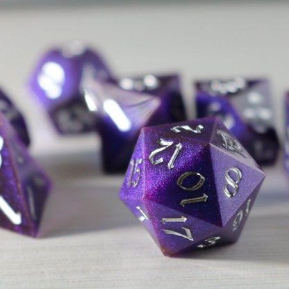 Deep Space Handmade Sharp Edge Resin DND Dice Set